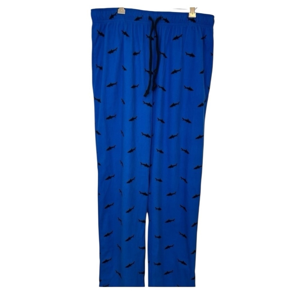 Nautica 100% Polyester Blue Pajama Pants with Shark Design